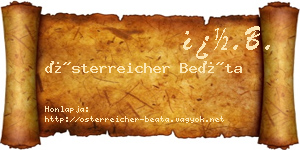 Österreicher Beáta névjegykártya