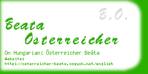beata osterreicher business card