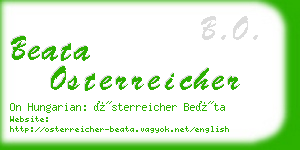 beata osterreicher business card